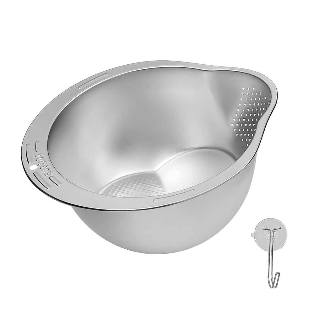 Rice Washer Strainer Bowl Stainless Steel Rice Washing Bowl Rice Sieve ...