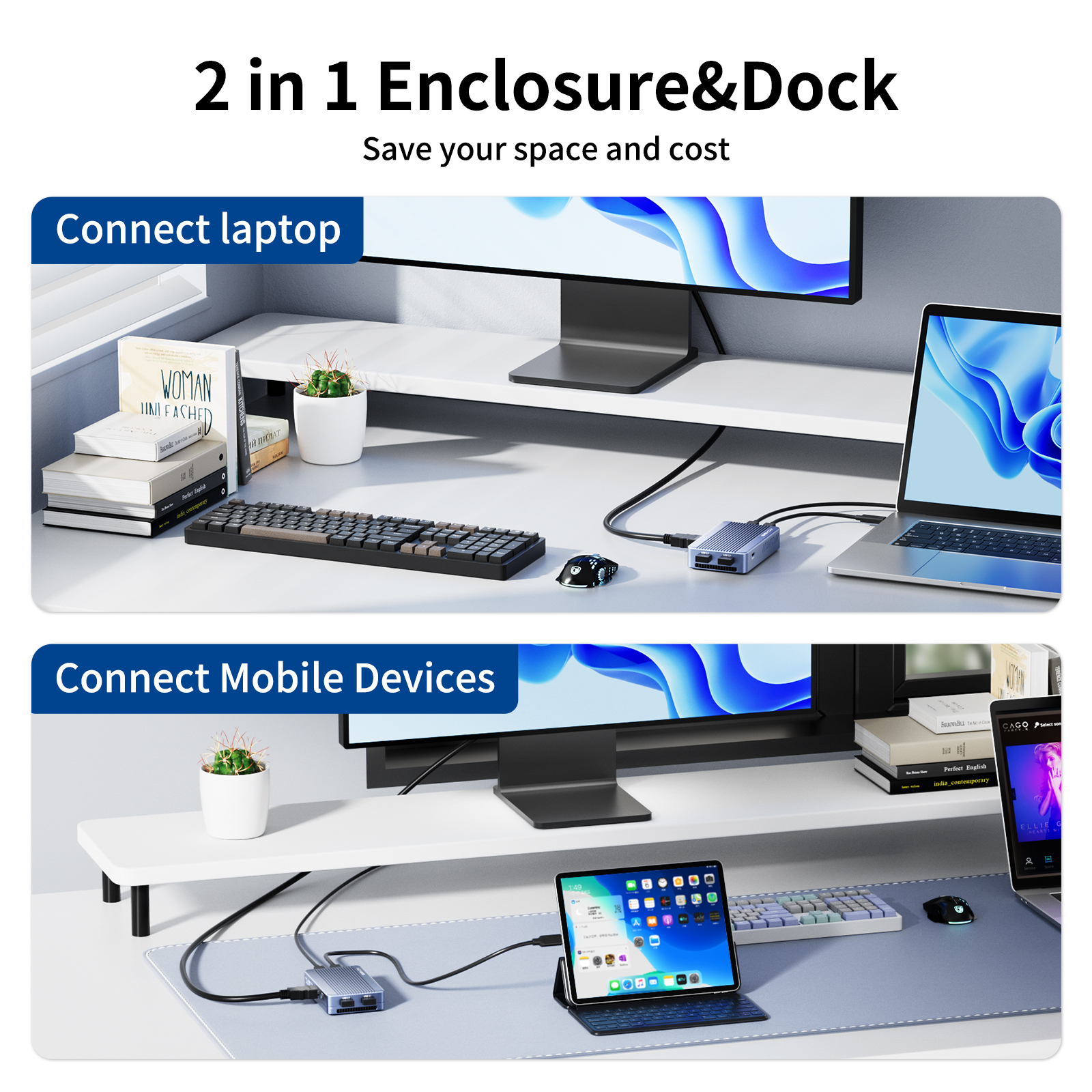Acasis 6-in-1 40Gbps M.2 NVME SSD Enclosure & Docking Station DP 8K60Hz Compatible with Thunderbolt 3/4,TBU405Plus. 