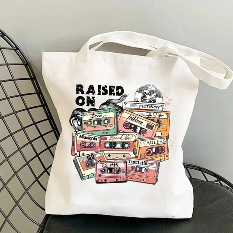 Midnight Tracklist Taylor Swift Music Graphic Aesthetics Tote Canvas Bag Shopping Bag Single Shoulder Reusable Tote Bag. 
