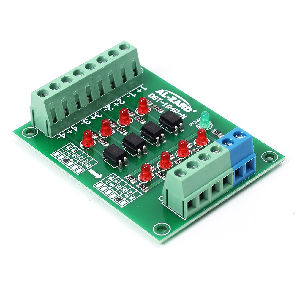 【happy one】Optocoupler Isolator 5V 24V PLC Converter Level Voltage Board 4Bit Level Voltage Converter Board. 