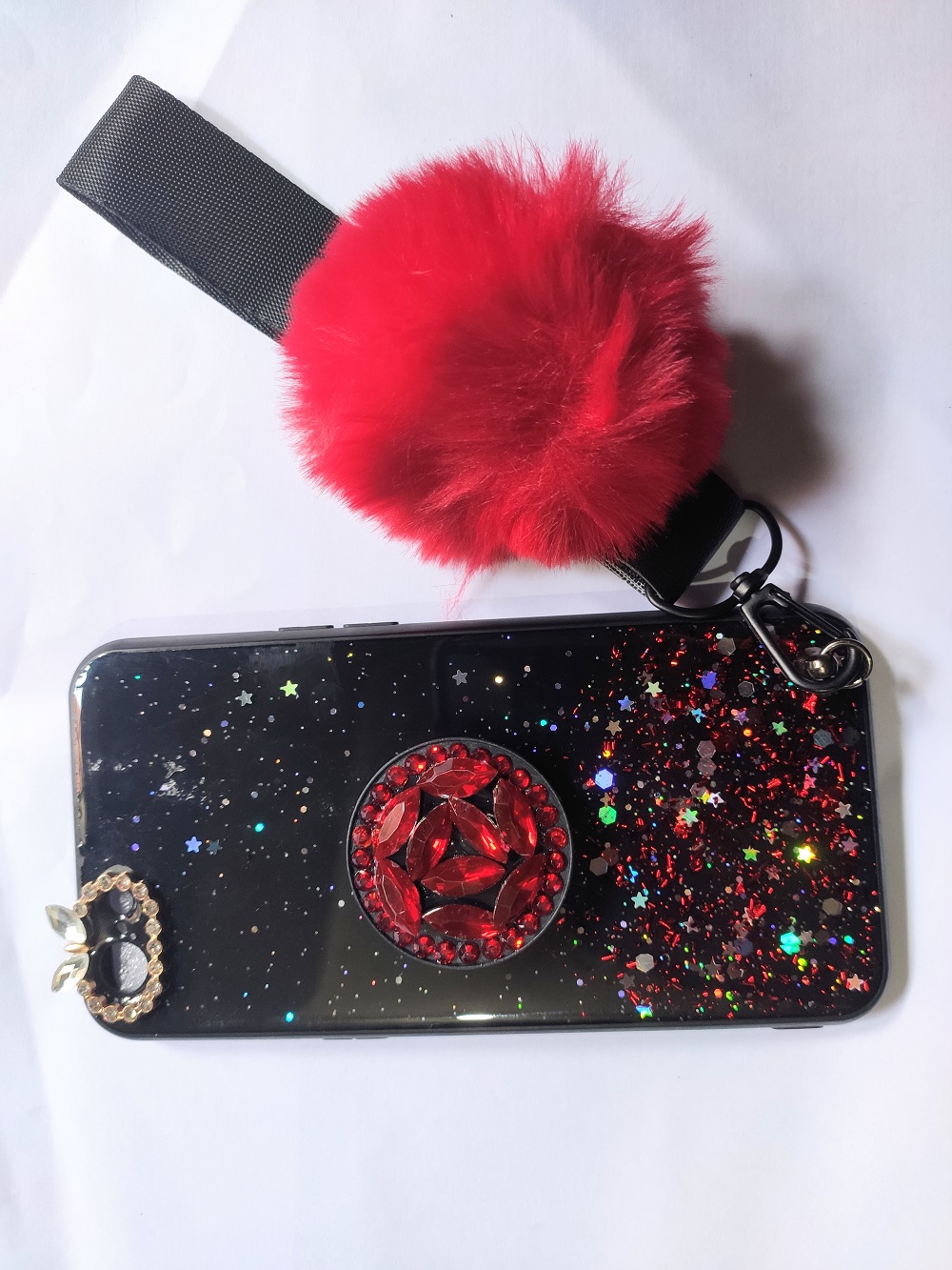 Samsung Galaxy J5 Ladies cover + Pop Up Socket + Pom Pom for Samsung J5 Back Cover case. 