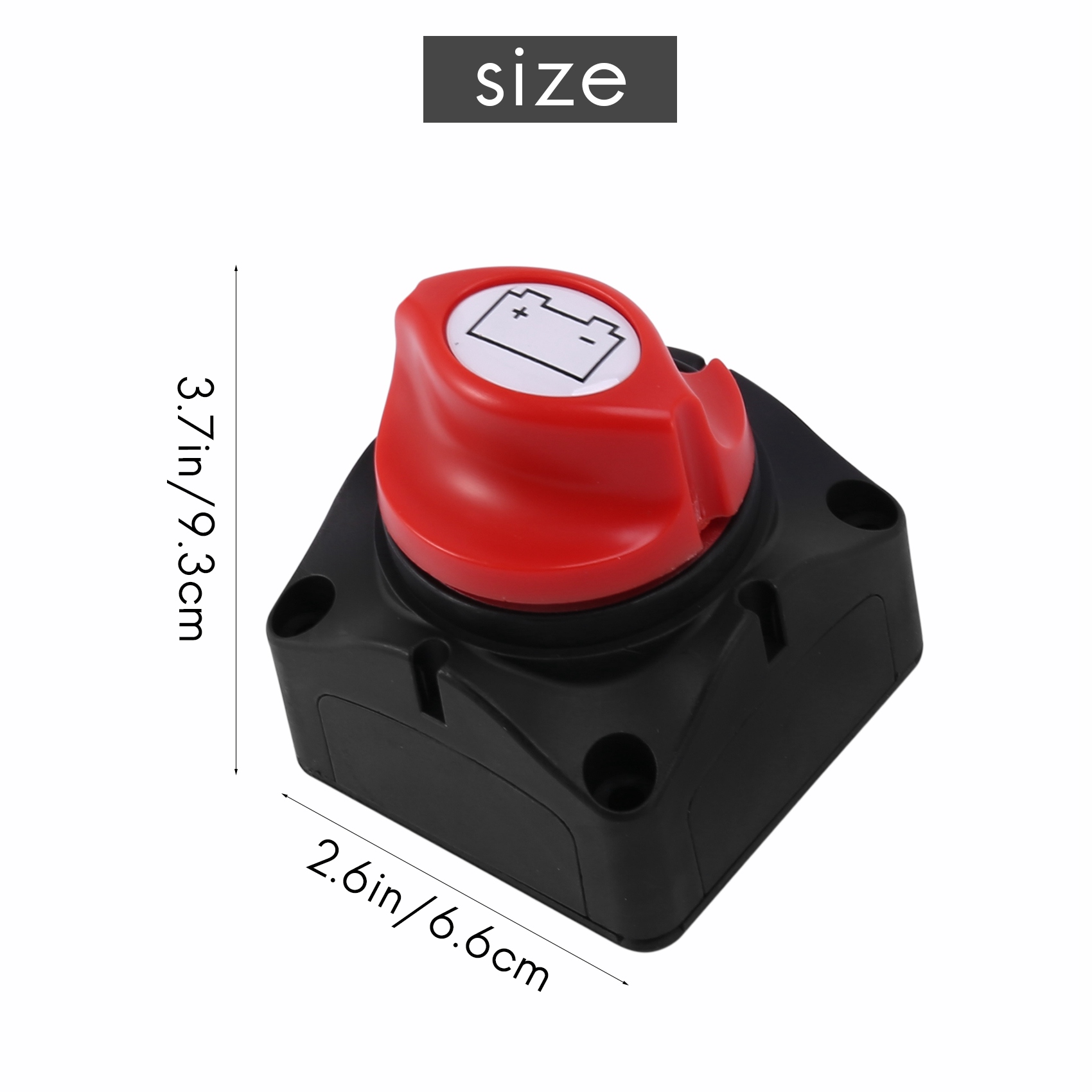 12-48V 200A Master Battery Disconnect Switch & 4 AWG Battery Cables Set, High Current Battery