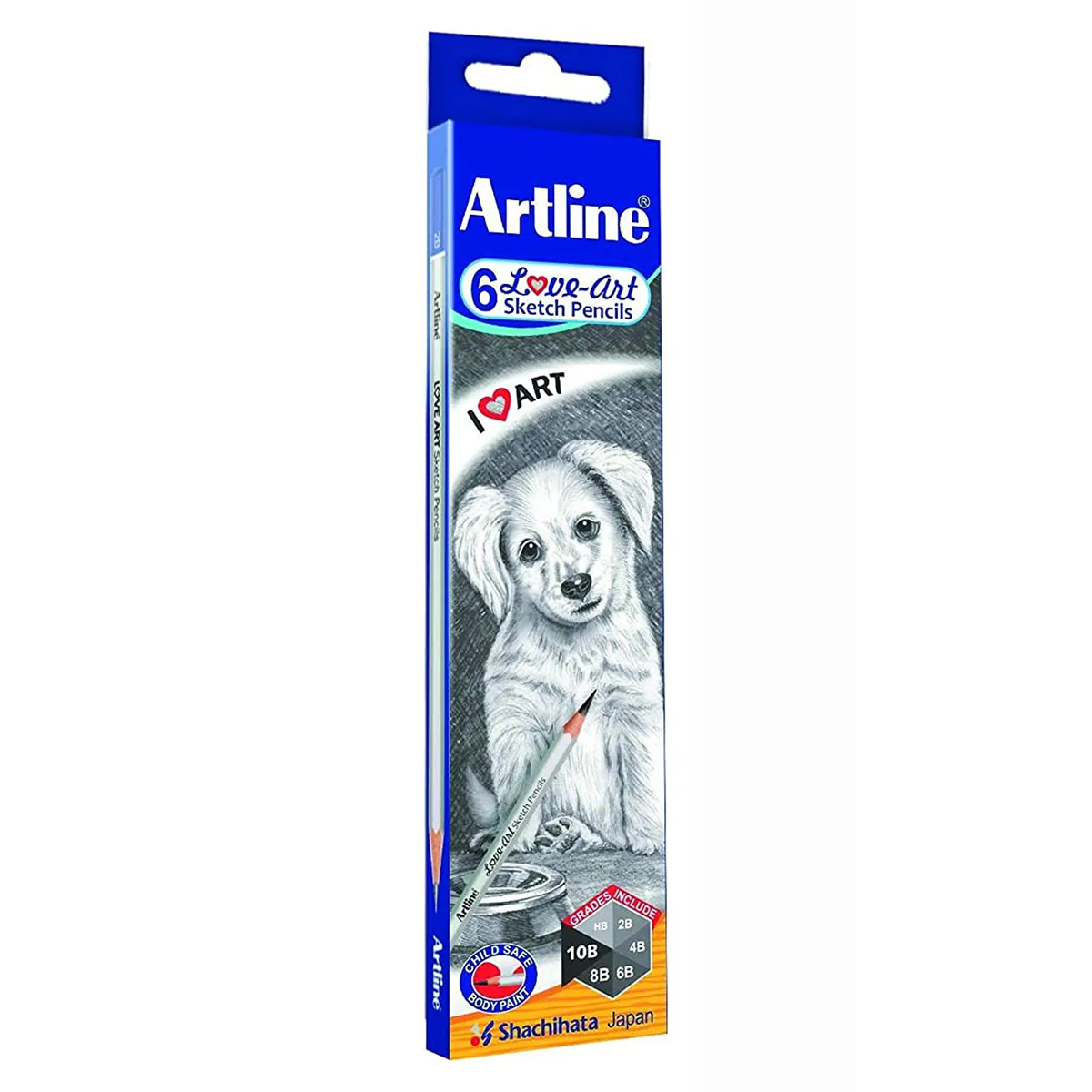 Artline HB, 2B, 4B, 6B, 8B, 10B Sketch Pencil Set