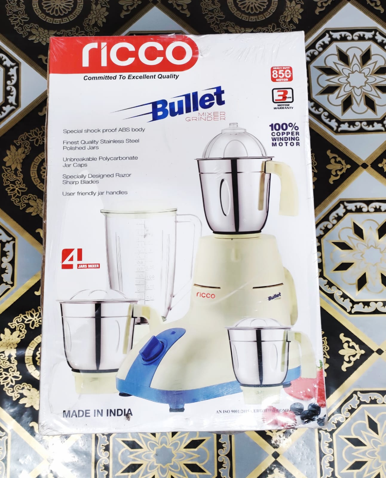 Ricco Blender 4-in-1 Bullet Mixer Grinder. 
