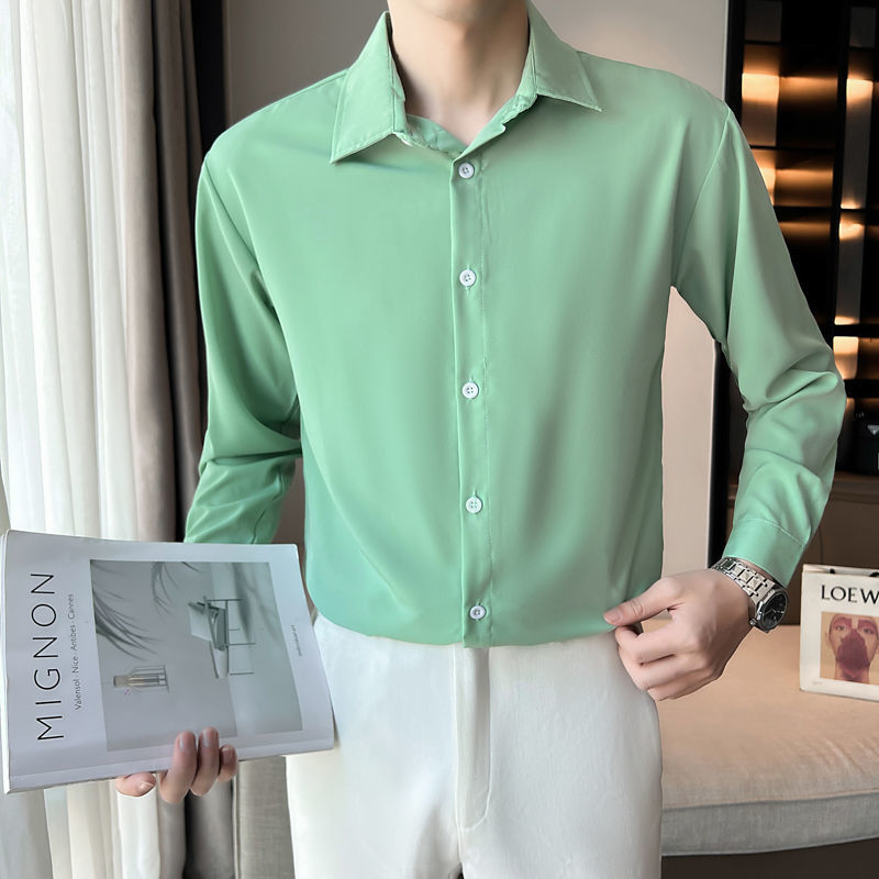 Shirt Men's Korean Style Trendy Casual Top Clothes Spring and AutumninsFashion Loose and Handsome All-Matching Shirt. 