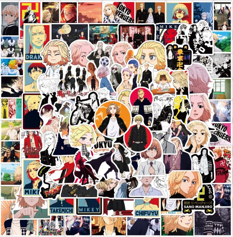 50Pcs/Pack Tokyo Revengers Mikey Draken PVC Graffiti Waterproof Stickers For Phone Suitcase Luggage Skateboard Laptop Motorcycle