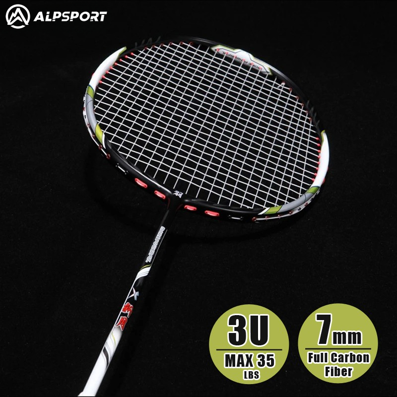 ALP ZY 3U 35LBS full carbon fiber violent offensive badminton racket - professional competition-level ultra-light and durable shock-absorbing technology, warrior spirit design for men and women