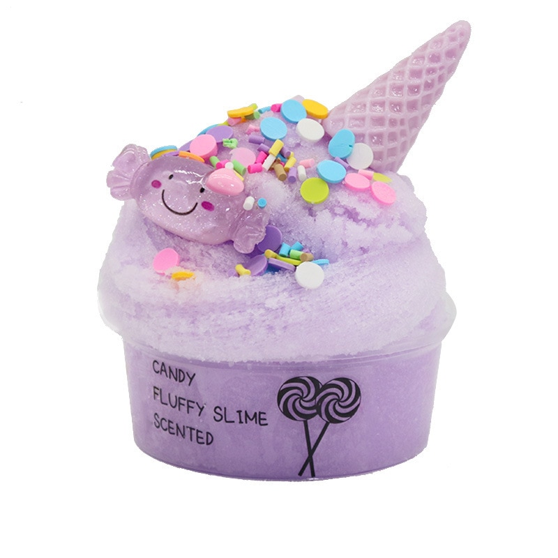 Slime Toy Fruits Chocolate Cotton Mud Puff Slime Scented Stress Reliever Fidget Toys Beautiful Slime Modeling Clay Toy 100ml. 