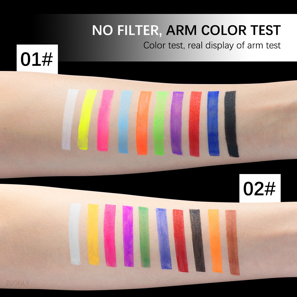 Water-soluble Face Body Painting with Brush DIY Tattoo Eyeliner Eyeshadow Pigment Paint Oil Makeup Palette Party Tools 10 Colors. 