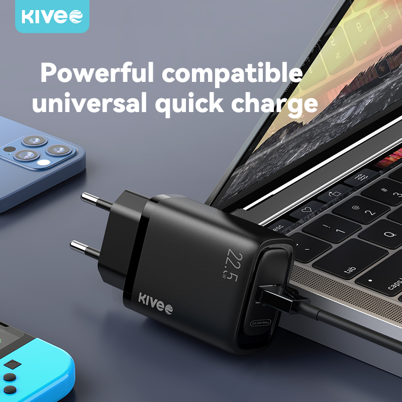 KIVEE 22.5W Fast Charger Set KIVEE 22.5W Fast Charger Set USB A-To-Type C Fast Charger Fast Charging Adapter+Fast Charing Cable. 