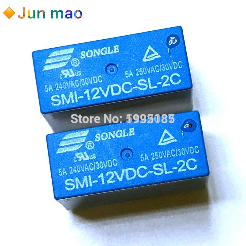 SLIM RELAY 12V Relay 12V Relay Switch DC 12V Relay 8 Pin 5A DC Coil DPDT Auto Universal Relay SMI-12VDC-SL-2C PCB Mount Power Relay 12V Relay 5A 220V Switch. 