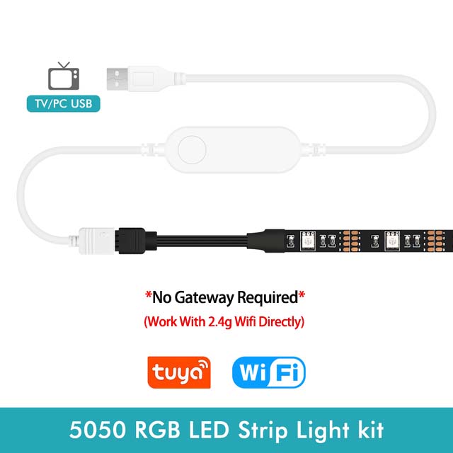 Smart Zigbee USB Led Lights Tuya Wifi RGB led Strip DC5V 5050 Smart Led TV Back Lighting Wok With Alexa Google Home. 