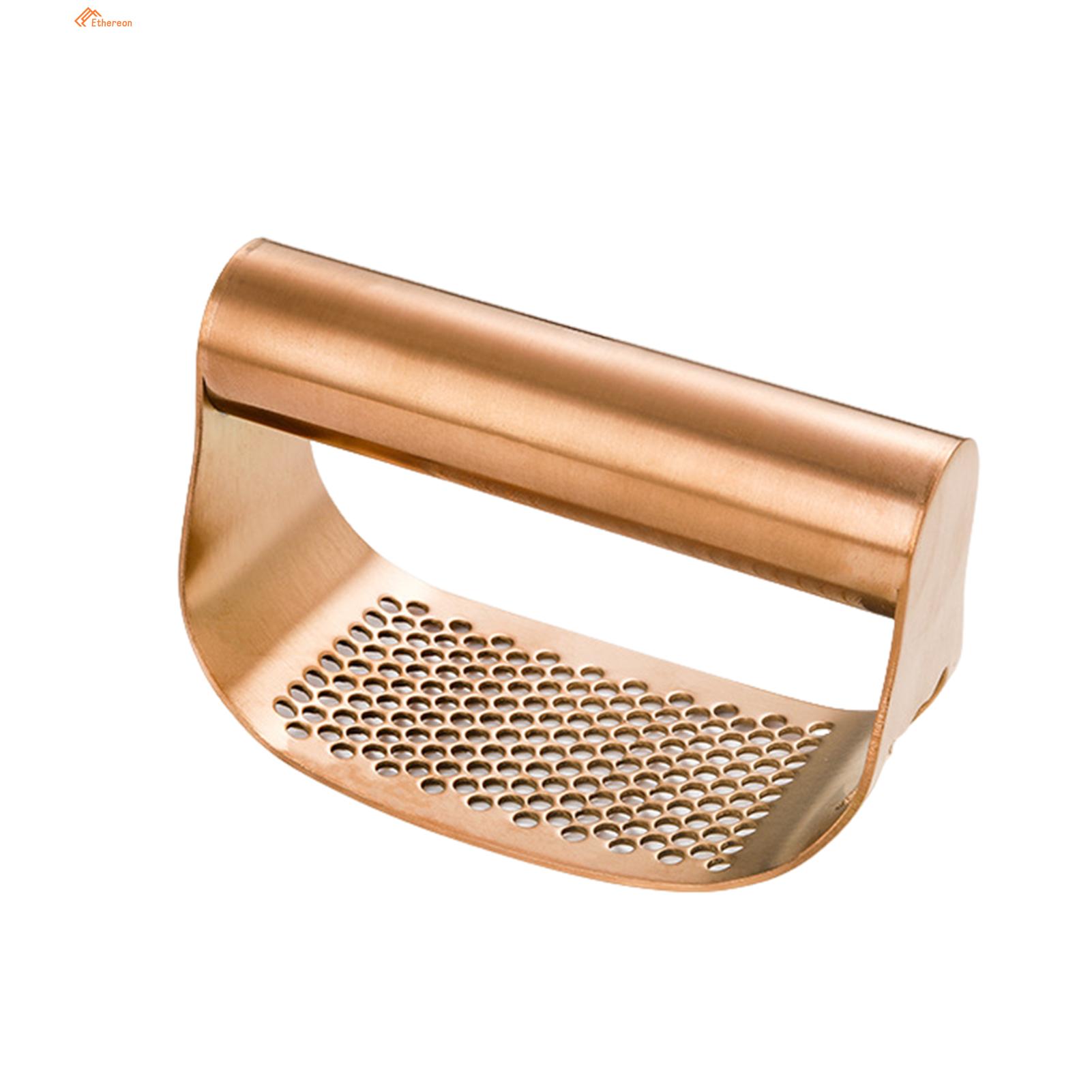 Ethereon Uniform Garlic Pressing Tool Stainless Steel Garlic Pressncer Crusr with Walnut Nut Opener Kitcn Tool for Easy Cooking Favorite Arc-shaped Garlic Press