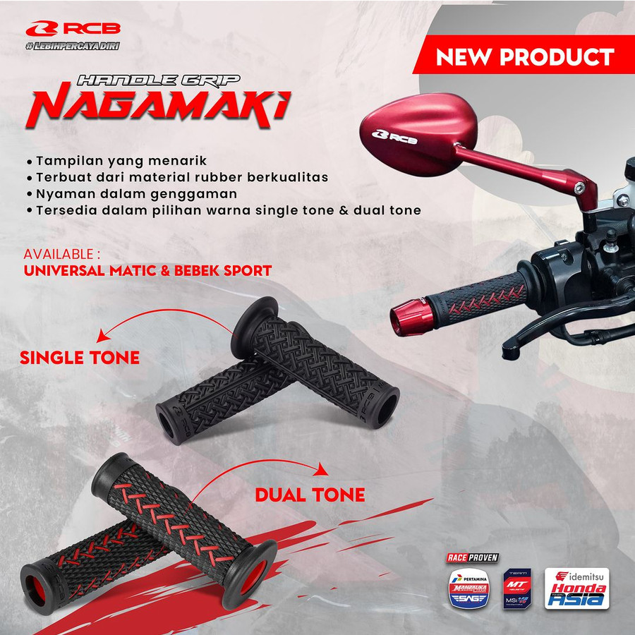 RCB NAGAMAKI GRIP SAMURAI INSPIRED DESIGN VIBRATION ABSORPTION DURABLE SINGLE & DUAL TONE GRIP 1 PAIR. 