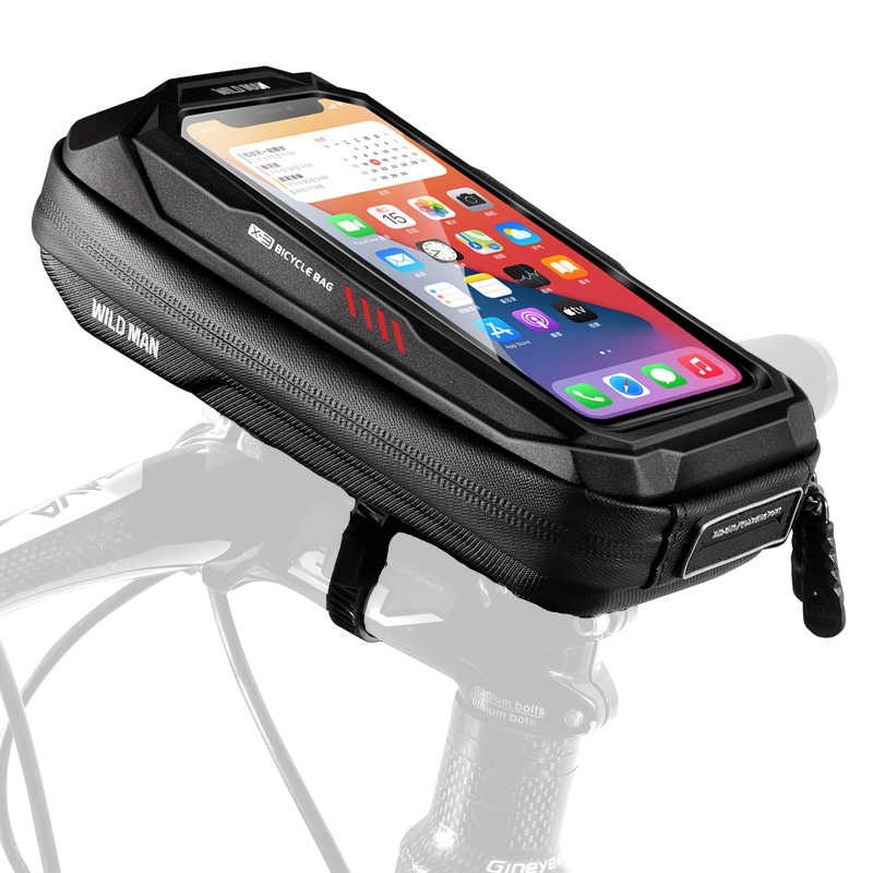(New)WILD MAN X3 0.5L EVA Hard Shell Bicycle Touch Screen Phone Bag. 