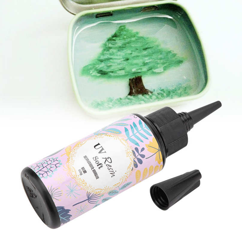 DIY Crystal Transparant UV Quick-drying Glue Hard Curing Resin Gel Non-toxic. 