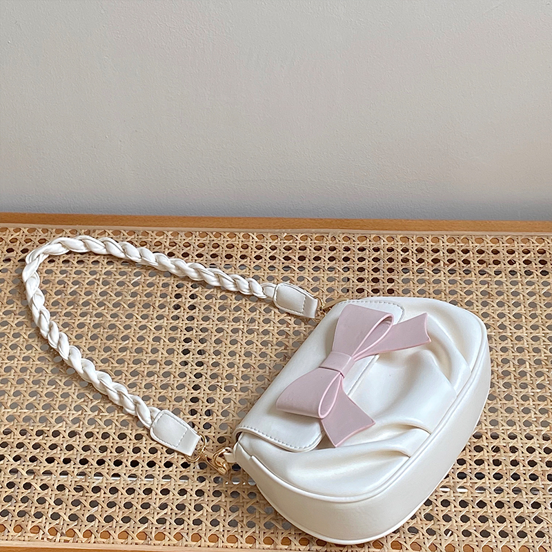 (NEW) Ladies Korean Style Cute Bow Versatile Crossbody Small Round Bag