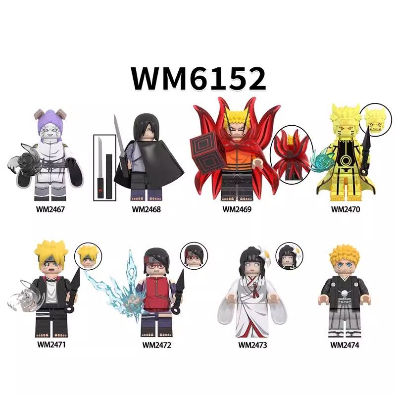 【Yurui】Compatible with New Fire Shadow Naruto Sasuke Uchiha Hyuga Hinata Toy Assembled Building Block Toys WM6152