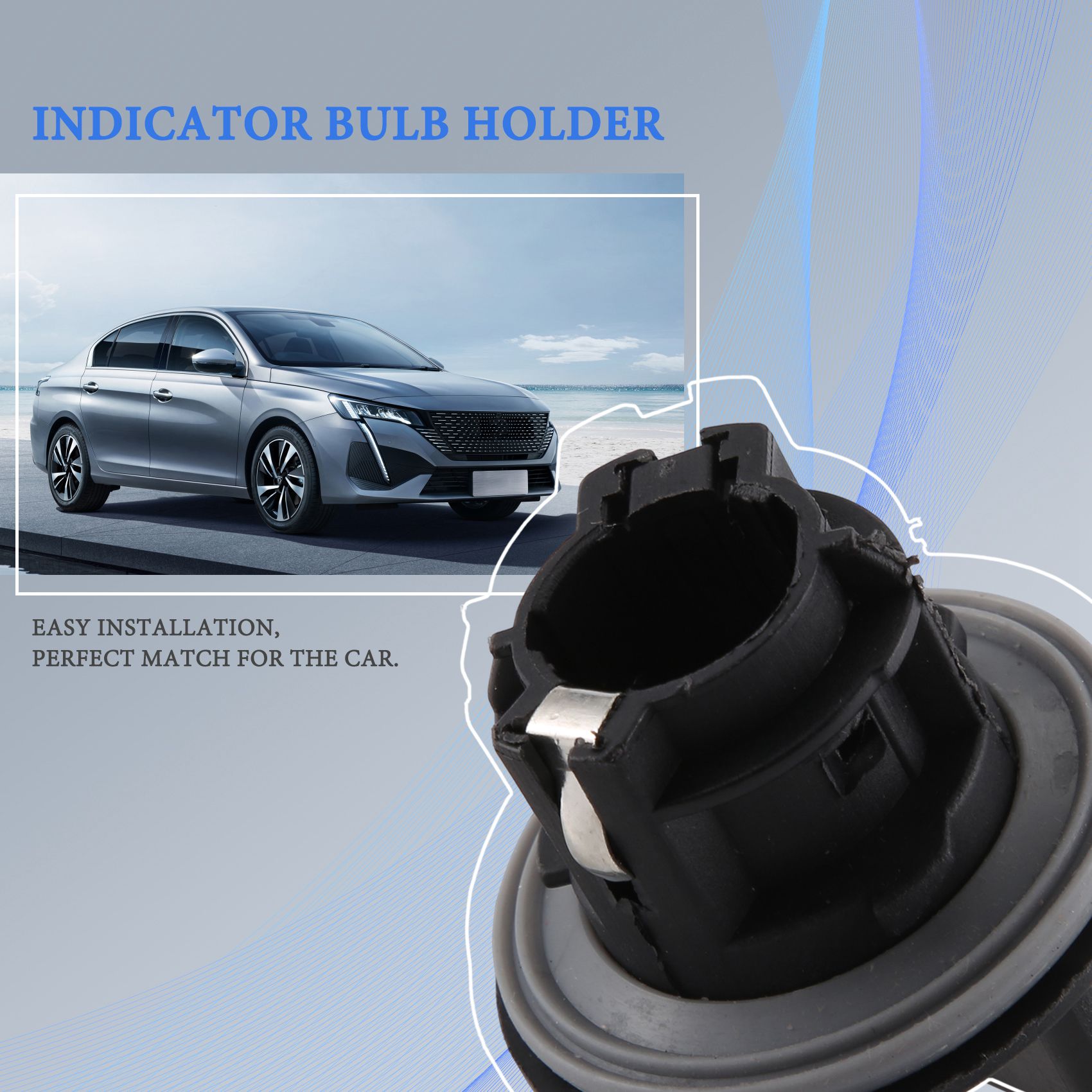 Indicator Bulb Holder Turn Signal Bulb Socket for 207 307 607 807 621546