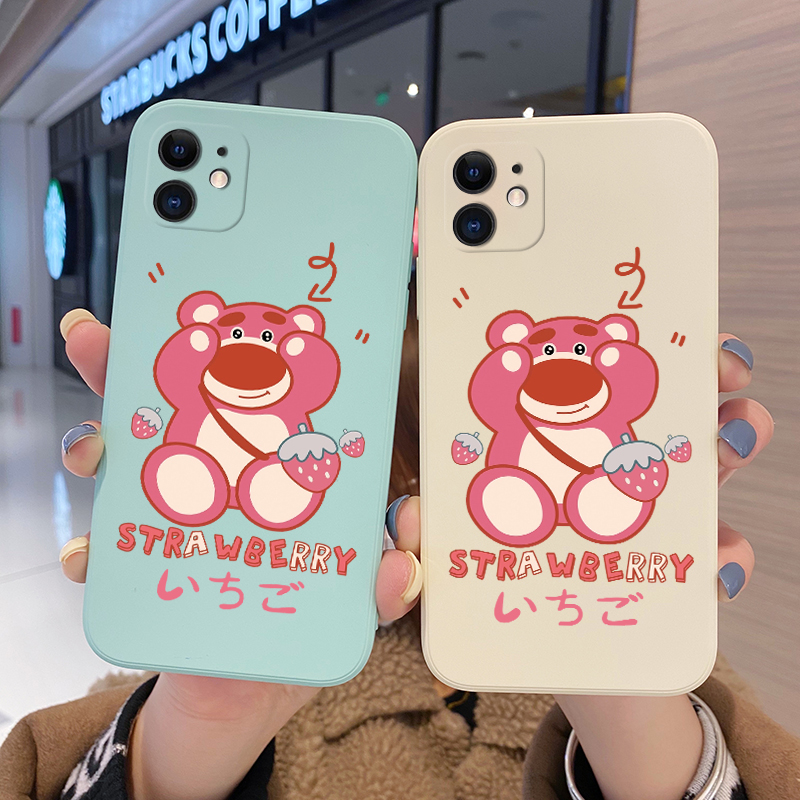 【Lejia】YIWESAN For Samsung A80 Case Thin New Design Case Side Phone Case Square Edge Casing Cute Bear Full Back Cover Cases Shockproof Protection Softcase. 