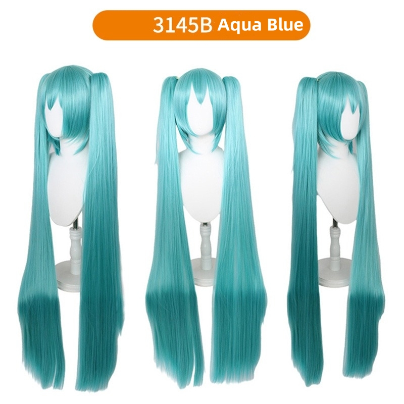 2024 SNOW MIKU Split style double ponytail cosplay wig Hatsune Miku cosplay wig VocAloid Miku Aqua Blue lolita wig VOCALOID. 
