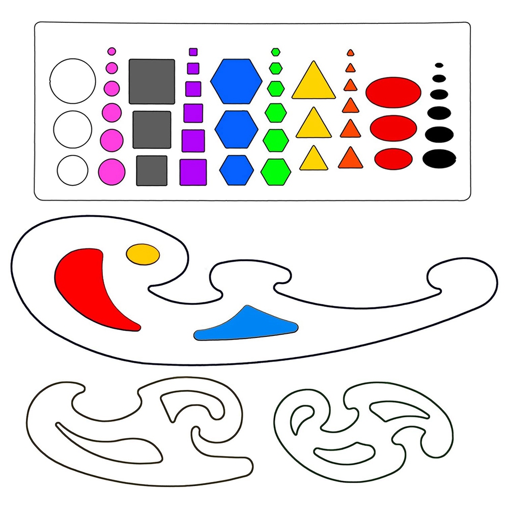 6 Pieces French Curve and Template Ruler Set Drawing Template Tool Circle Templates for Personal Drawing and Drafting. 