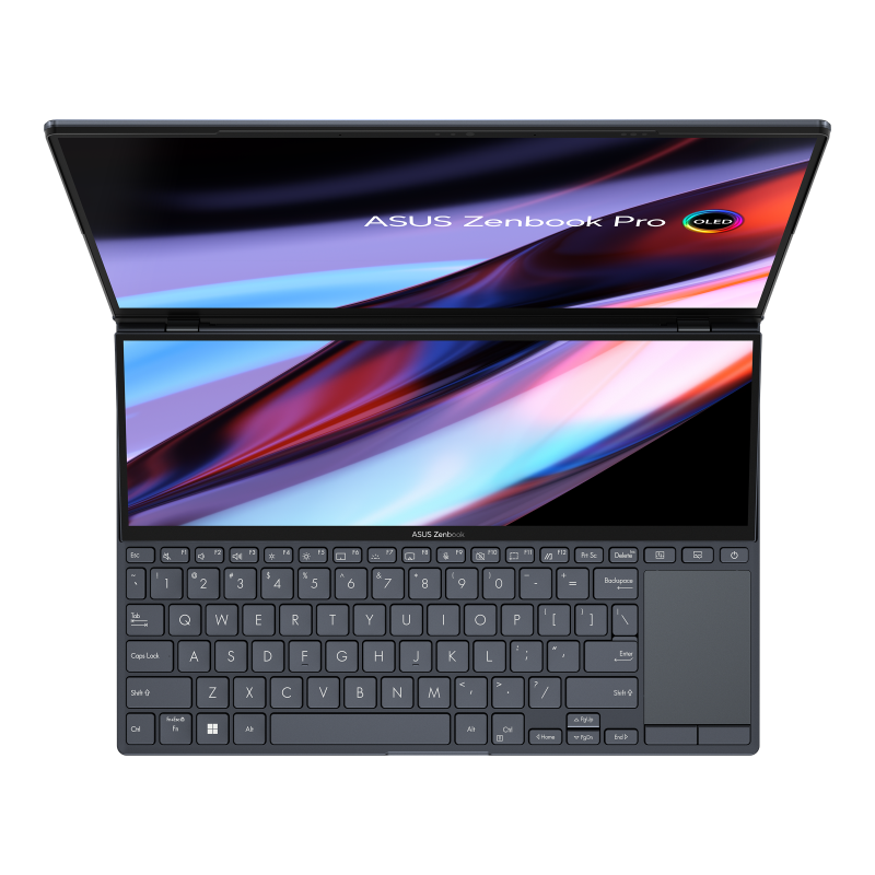 Asus Zenbook Pro 14 Duo OLED UX8402ZA Core-i7 12th Gen Laptop - 16GB LPDDR5 RAM - 512GB M.2 NVMe SSD - RTX 3050 Ti 4GB GDDR6 Graphics - 14.5-inch 2.8K OLED Display - Tech Black #UX8402ZE-M3050W. 