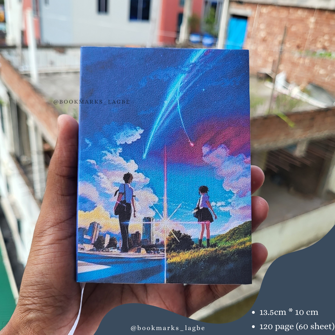 "Your Name" anime based Small Notebook (5.4"*4"   ,A6 size)  - Notebook/sketchbook/sketchpad for drawing, sketching, writing with classic look