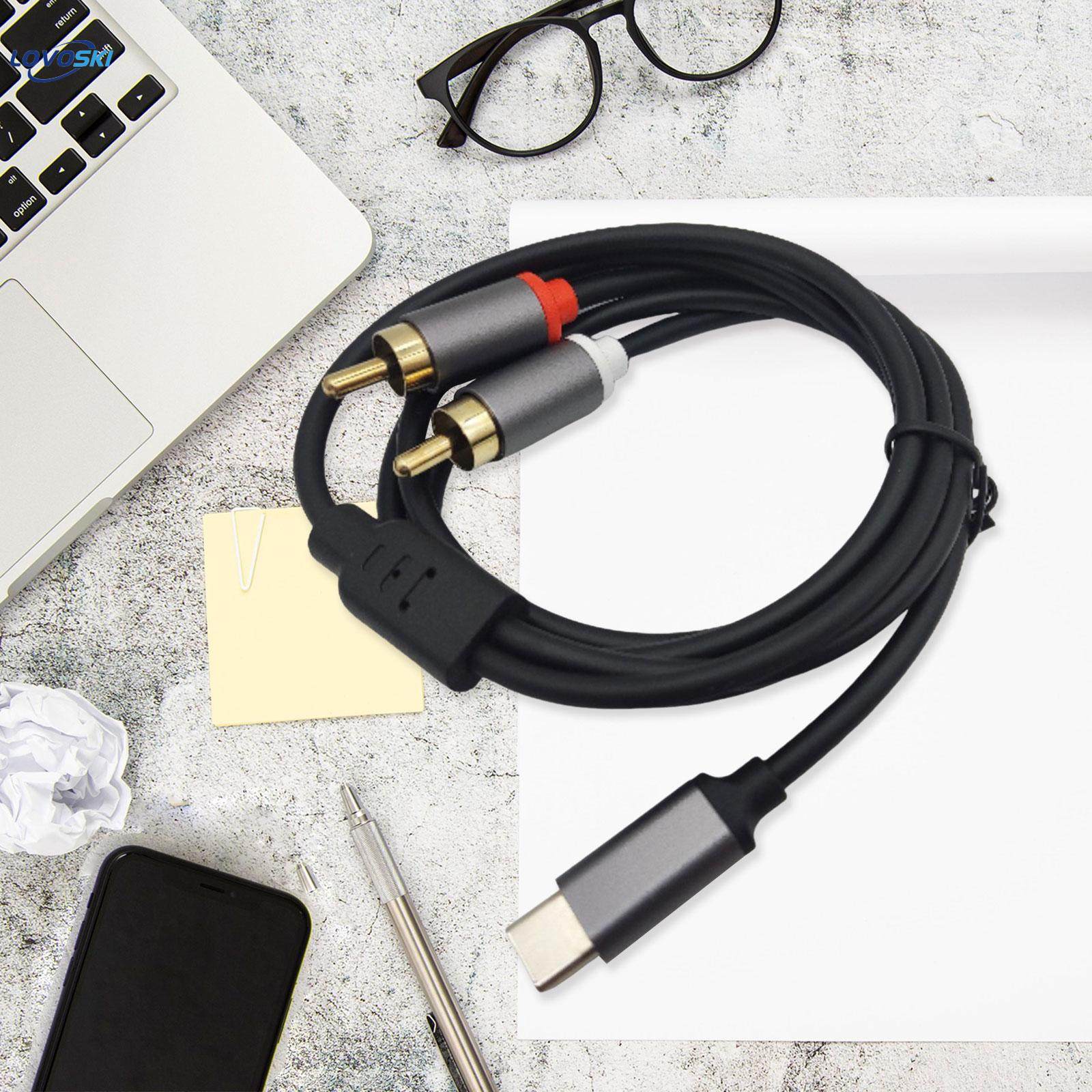 to 2 RCA Cable Connector AUX Auxiliary Cable for Headphone Professional Audio Equipment
