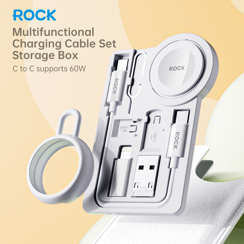 ROCK L14 Multifunctional Charging Cable adapter Set Storage Box with Apple watch charger