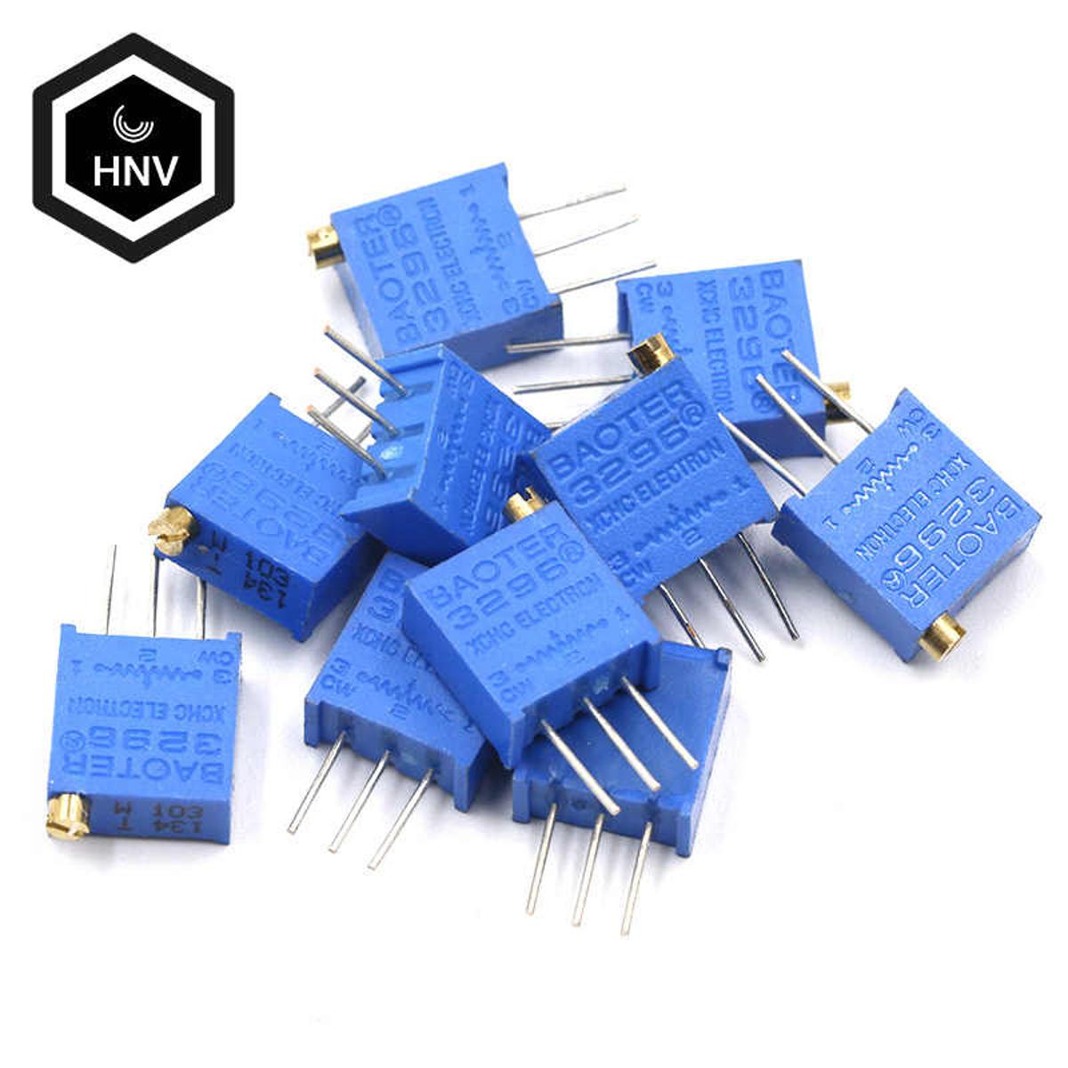 3Pcs- 3296 202 Square Cermet 2K Ohm 1/2W Vertical Potentiometer Variable Resistors 3 Pin Leads 2K Ohm Trimpot Trimmer 202 Potentiometer 25 Turn 3 Pin Adjustment Trim Pot