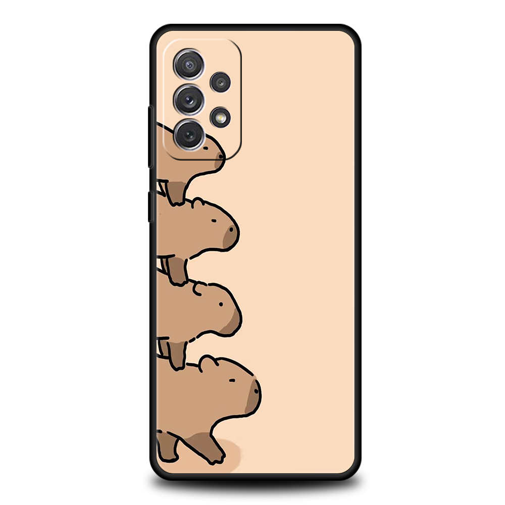 Cartoon Capybara Phone Case for Samsung Galaxy A15 A14 A25 A54 A34 A51 A71 A72 A73 A32 A52 A52S A11 A21S A31 A41 5G Soft Shell. 