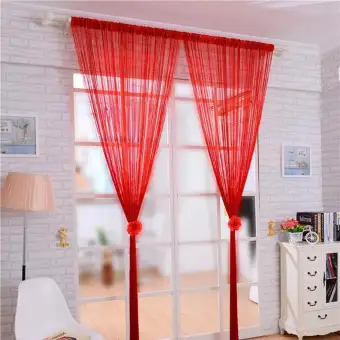 Door String Curtain Shiny Tassel Flash Silver Line String Curtain