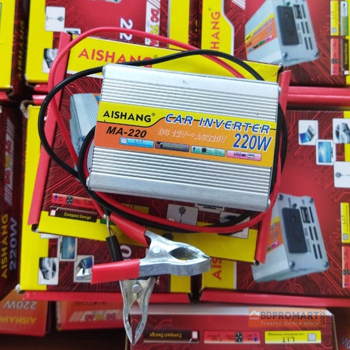 Power Inverter DC 12V to AC 220V 220 Watt Modified Sine Wave 220w Inverter. 
