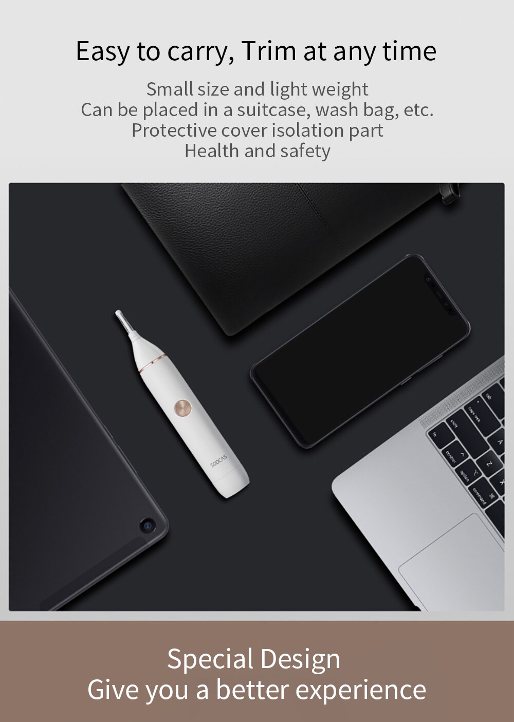 XIAOMI SOOCAS Nose Hair Eyebrow Trimmer 9