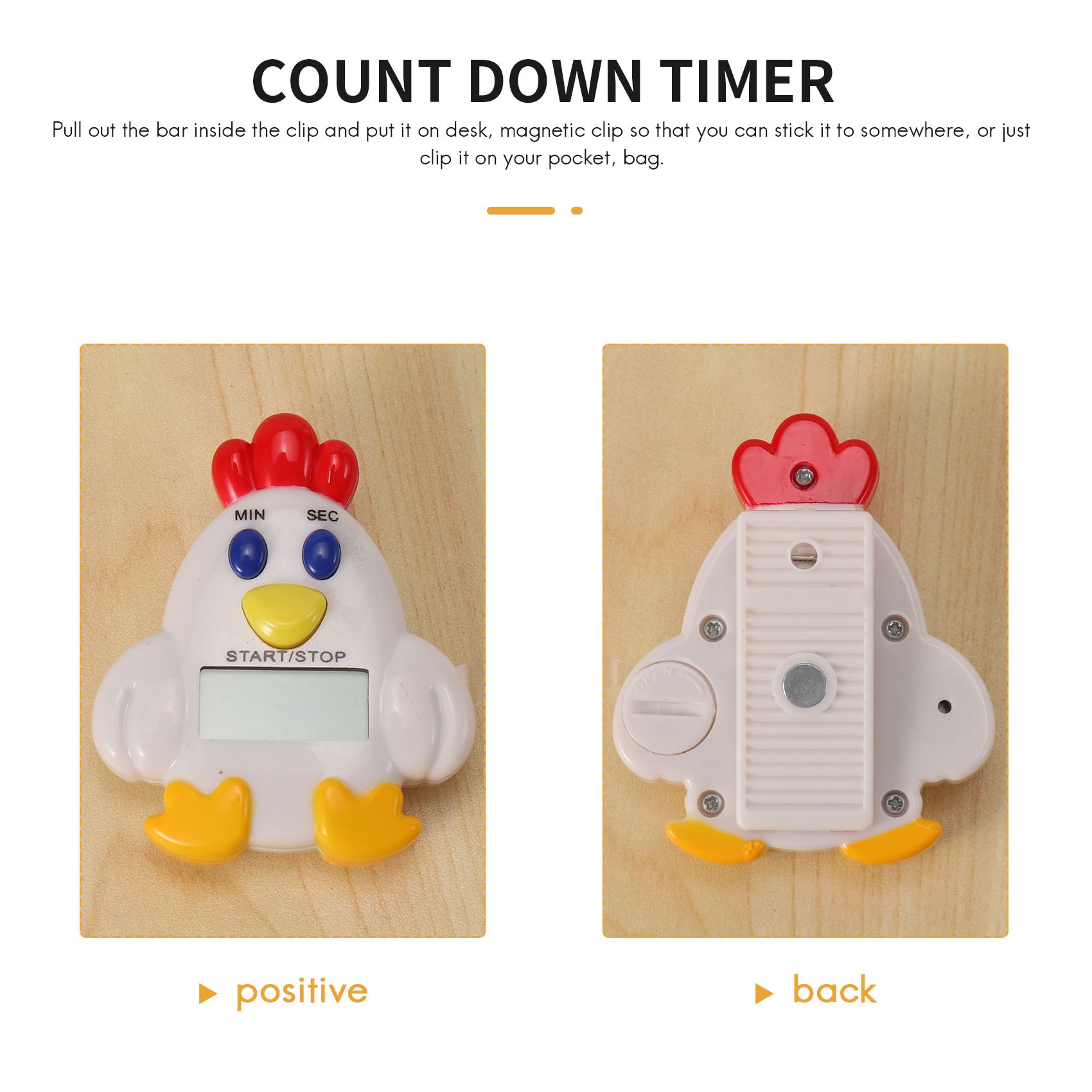 Kitchen LCD Digital 99 Minute 59 SEC Countdown Clip Hen Alarm Timer Tool. 
