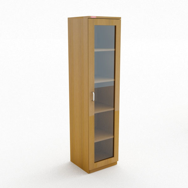 Multipurpose Use 1 Door Almirah, Showcase, Bookshelf | Temper Glass 1 Door Book Shelf Crockery Unit for Home & Kitchen Living Room and Office Use Full Glass Door Crockery Cabinet 72/16