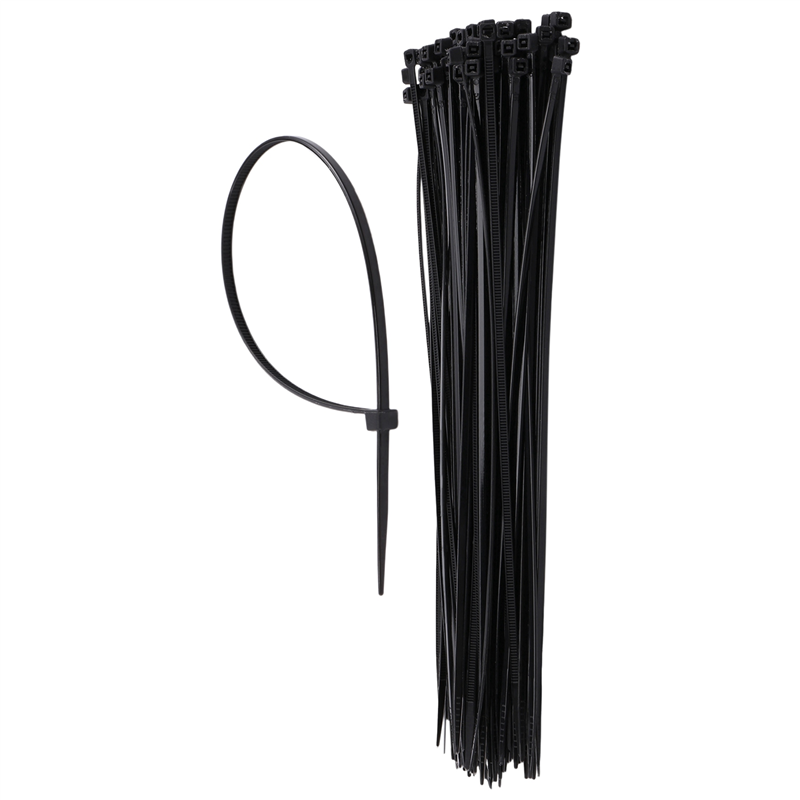 100 x Thin Black Ties Zip Ties Cord Strap Wrap 200mm x 3mm
