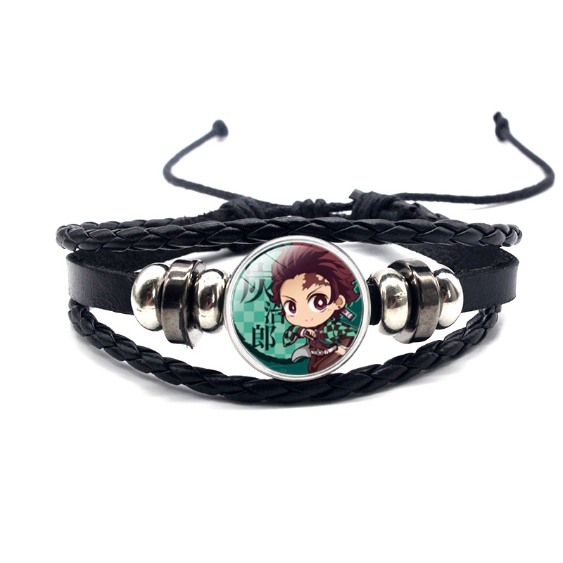 European and American cross-border hand-woven ghost blade time gem adjustable bracelet bracelet animation cowhide. 