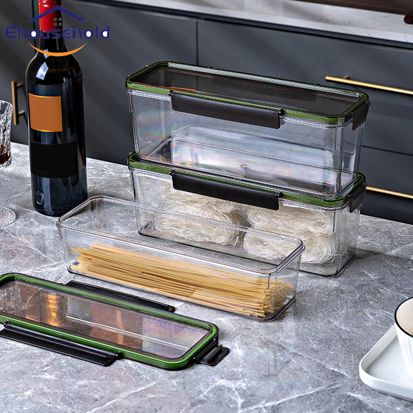 Moisture-proof Food Box Large Capacity Rectangular Pasta Storage Box with Moisture-proof Seal Visible Design Food Container for Noodle Storage Container