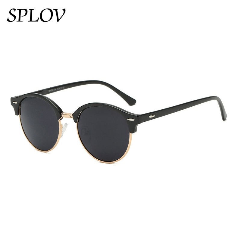 【VisioN Shop】C13P Black MercuryHalf Metal Sunglasses Men Women Brand Designer Glasses Mirror Fashion Gafas De Sol UV400 Classic N03. 