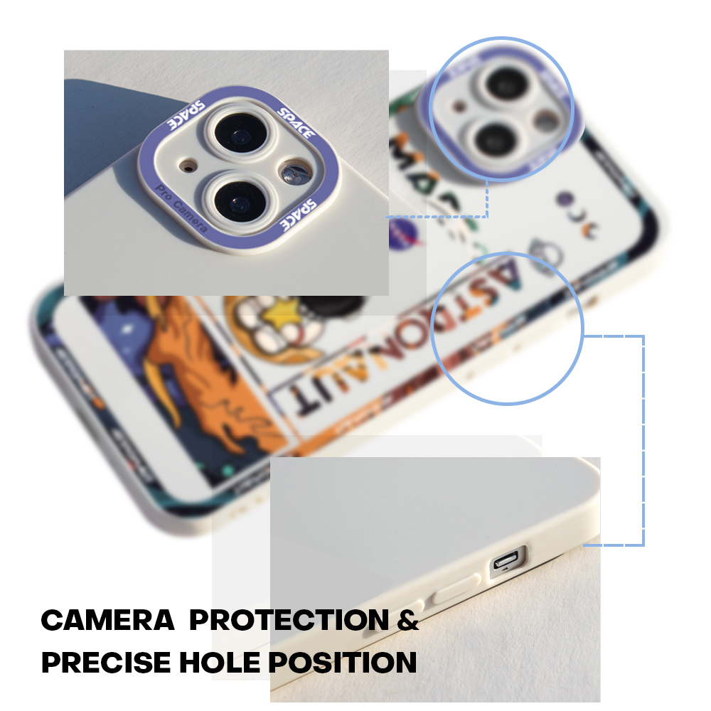 AMORVOR for iPhone 13 Mini Back Cover Space Astronaut Case Camera Protection Soft Silicone TPU Phone Cases. 