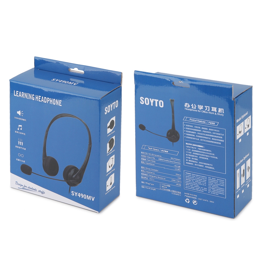 SOYTO SY490 Teaching Office Network Class Student Education Computer Headset, Style: Double Ear Black USB. 