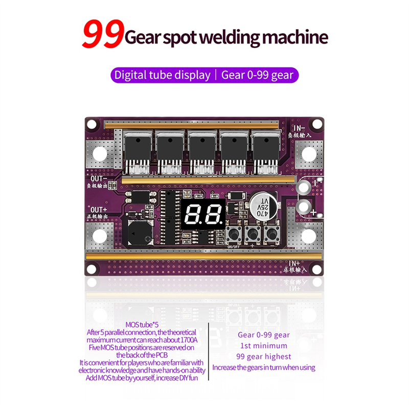 K99 Spot Welder DIY Kit 99 Gears Power Adjustable. 