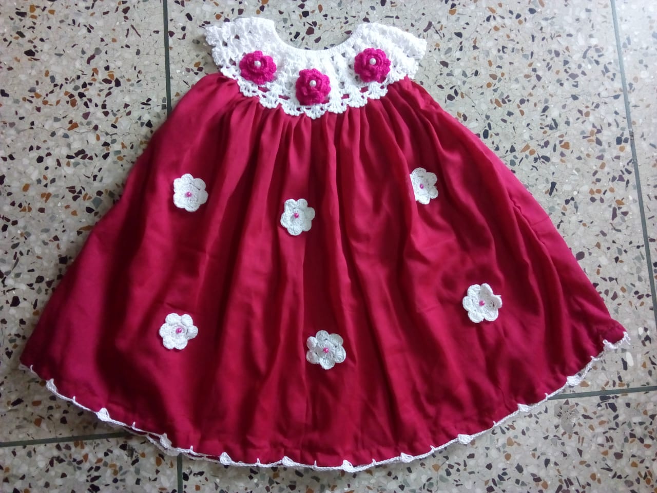 baby frock red colour