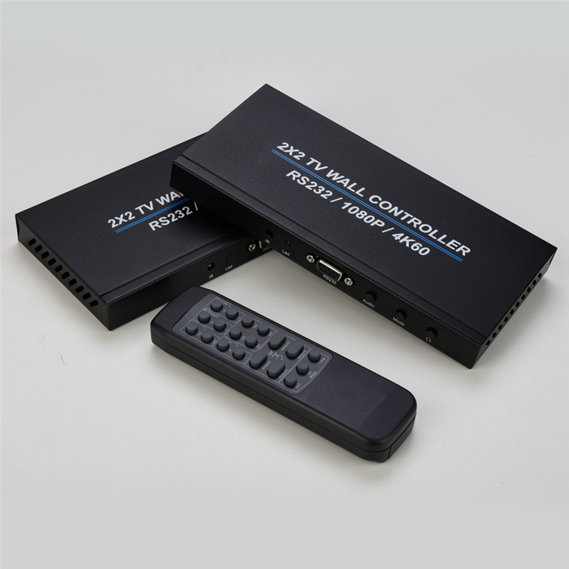 LKPCIGCXM 4K 60Hz 2X2 -Compatible Video Wall Controller Video Wall Processor 4 Channel TV Stitching Box TV Splicer EU Plug. 