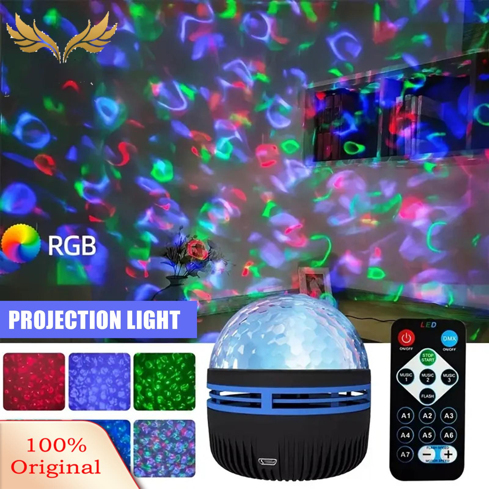 Relaxing Atmosphere Projector Ocean Wave Projector Lamp with Music Sync Remote Control for Bedroom Home Theater 14 Light Effects 2-in-1 Dimension Lights Buyers' Favorite. 