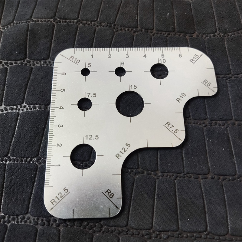 Leather Cutting Angle Ruler Scale Ruler Tool Ruler R Gauge Stainless Steel Round Ruler Arc Ruler Angle Ruler Easy to Use Silver