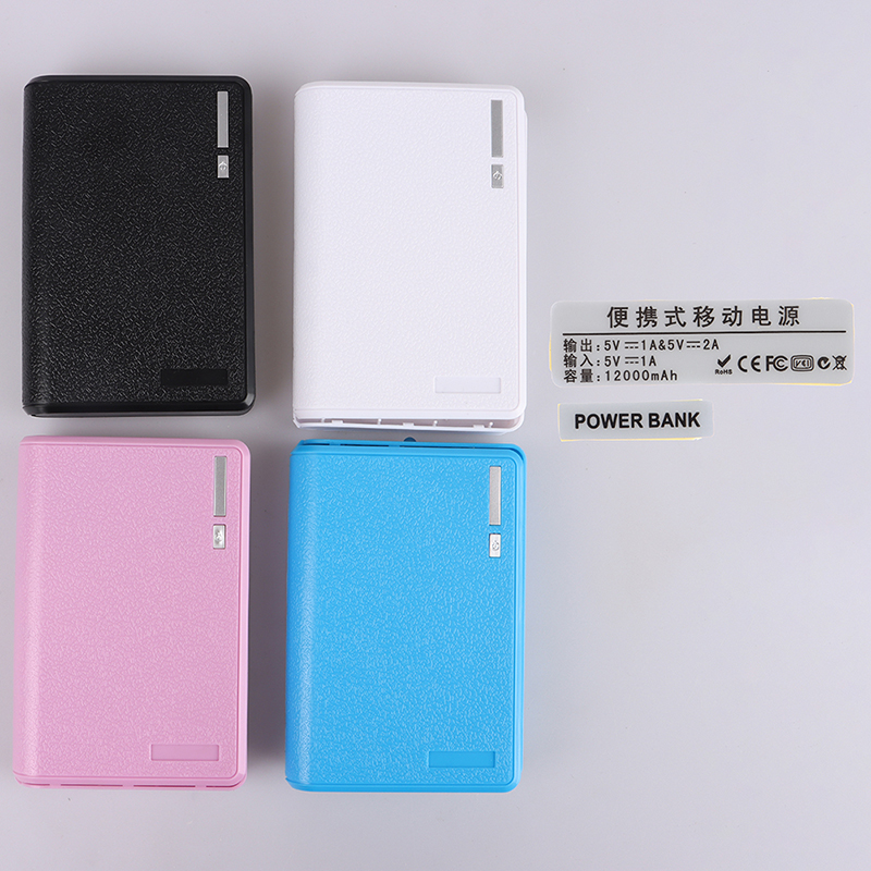 4*18650 Battery Holder 5V Dual USB Power Bank Battery Box Solderless Mobile Power Kit DIY Shell Case Charging Storage Case MJD