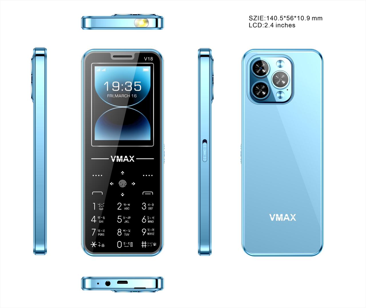 vmax   V18  plus Super look Feature Mobile Phone  2.8 iches display with one years warranty. 